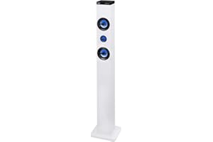Trevi XT 101 BT Haut-Parleur Amplifié à Tour Soundtower 50W, Bluetooth, USB, SD, AUX-in, Blanc