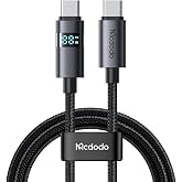 Mcdodo Ca-5610 USB-C To USB-C 100W Kablo Yatay Led Ekranli Siyah