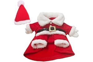 Toyvian Weihnachtskostüm mit Weihnachtsmütze Hunde Katzen Wintermantel Weihnachtsmann Hund Kostüm (Rot und Weiß)