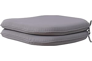 RACE LEAF Garden Chair Cushions,Chair Pads,Seat Pads for Dining Chairs,Cover Indoor Outdoor Seat Pad Cushions,for Your Living Room, Patio,Car,And More (round Pack of 2, light grey)