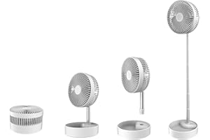 APOKIN® Ventilador Silencioso USB Portátil Ventilador Giratorio a Batería Recargable 1800MHA Extensible con Palo Telescópico con 3 Velocidades Base Antideslizante