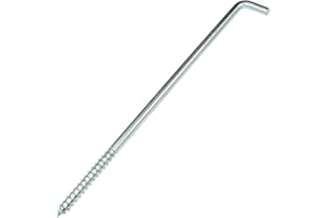 AERZETIX - C58033 - Juego de 5 Escarpias para atornillar en forma de L Ø8x200mm - gancho con tornillo autorroscante - en acero galvanizado - color plata