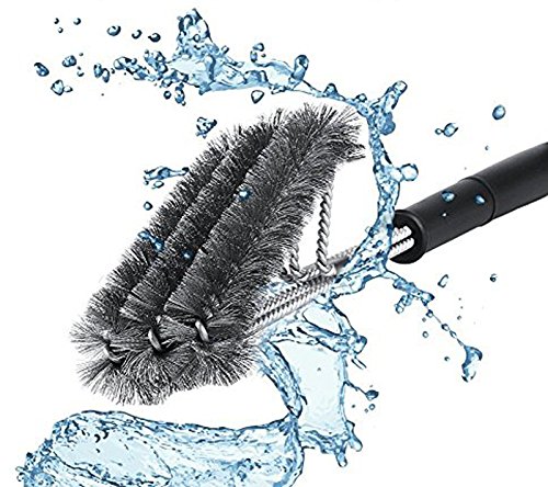 Profi Grillbürste mit extra langem Griff (45cm) – 3 Edelstahl Bürsten – Perfekt für deinen Grill
