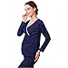 Aimeart Women's Cotton V-Necked Maternity & Nursing Pajamas Set, navy, (UK)6-(CN)M