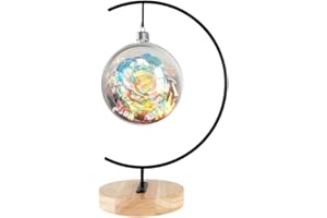 Fosinz Espositore per Ornamenti -Tondo Supporto in Legno per Appendere Il Vetro per Appendere Il Globo terrestre, Palla, Ornamento Natalizio e Decorazioni per la casa