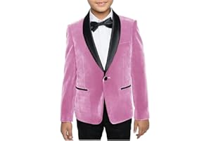 BOTONG Lot de 2 costumes formels en velours pour garçon - Pour mariage, châle, revers, blazer, pantalon, smoking
