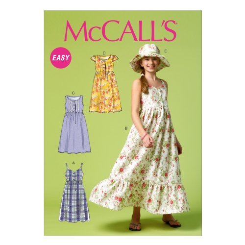 MCCALL Pattern Company M6919 Vestido y Sombrero para niñas/niñas, tamaño GRL por MCCALL Pattern Company