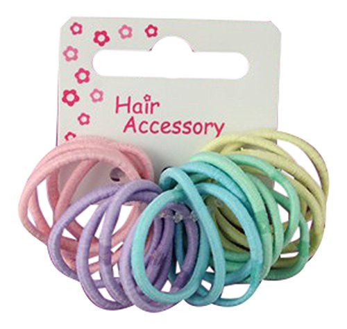 20 Girls Pastel Tiny Hair Elastics