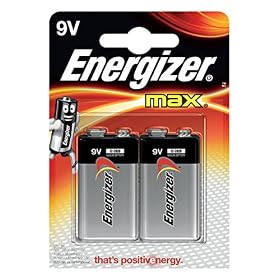 Energizer Max 9V Piles Alcalines, Lot de 2 E300115801 Orange