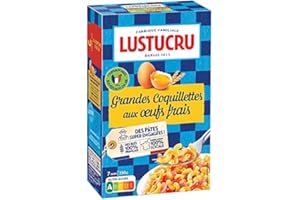 LUSTUCRU - Grande Coquillette Aux Oeufs 250G - Lot De 4