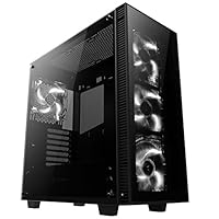 anidees AI-Crystal Midi-Tower, Tempered Glass - schwarz