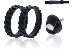 Gummirad Kompatibel mit Iro-bot Room-ba Series 500 600 700 800 900 E5 I7 I7+ S9 S9+, Zentrales Rad mit Nichtlipen Gummireifen und Reinigungsbürste von Poweka