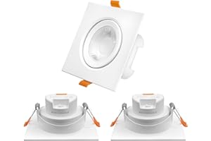 ‎ENUOTEK ENUOTEK 10W LED Spots Einbaulampen Einbaustrahler Schwenkbar Eckig Decke Lochmaß 90MM 230V Warmweiß/Neutralweiß/Kaltweiß Lichtfarben 900Lm 40° Abstrahlwinkel Nicht Dimmbar 3er Pack…