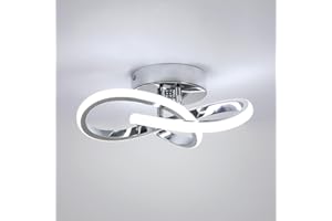 Goeco Plafonnier LED Moderne, 22W Lampe Plafond Lampes Intérieures, Luminaire Plafonnier Argenté pour Chambre Couloir Balcon, 6500K lumière blanche froide