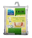 Nuit des Vosges 201915 Protège Matelas Molleton Bio Coton Blanc 80 x 200 cm