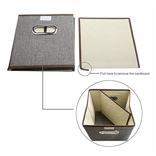 COKOSIM Faltboxen Aufbewahrungsbox Faltbar mit Deckel mit Öffnung 25 x 25 x 25cm (Grau) - 3