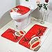 Produktbild Badezimmer Teppich Matten Set 3 Stück, Weihnachten Stil Soft Dusche Bad Teppich Bad rutschfeste Sockel Teppich + Deckel WC Cover + Contour Badematte Santa Claus