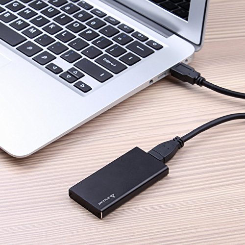 Salcar mSATA Aluminium Festplattengehäuse mit USB 3.0 Datenkabel für 2.5″ mSATA SSD Schwarz - 5