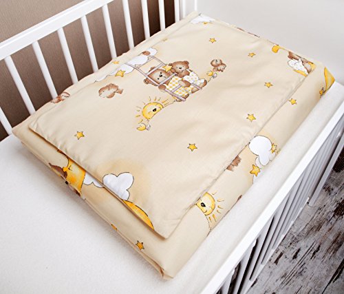 2 tlg. Bettwäsche Baby Bettset Bär auf der Leiter Ecru Größe 100×135 cm (40×60 cm) - 2