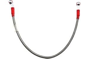 AHL Länge: 65cm Motorrad Silber Kupplung Bremse Schläuche Bremsleitung Ölschlauch Bremsschlauch mit Geflochtenem Edelstahl und Aluminiumlegierung Verbinder