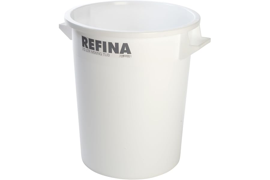 REFINA X-1 75L Mixing Tub for Plasters, Screeds, Resins & More - 57 cm Tall, Thick-Walled HPDE Plastic Bucket with Handles & Withstands -30°C to 100°C - Durable & Easy-to-Clean Food Grade Bucket