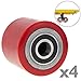 Produktbild PrimeMatik - Paletten Fixierer Rad für Hubwagen Polyurethan Rolle 80x60 mm 700 Kg 4-pack