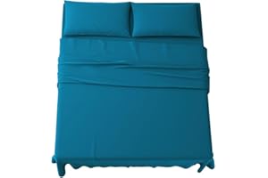 MAXIME MAISON - Completo Lenzuola Matrimoniali 4 Pezzi Set Lenzuola Matrimoniale in Microfibra Made in Italy, Completo Letto 1 Lenzuolo con Angoli, 1 Lenzuolo Sopra, 2 Federe (Oceano)