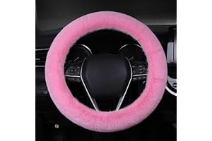 FINEVERNEK Plysch rattmuff – vinter rattskydd, lammskinn, varmt halksäkert, teleskopskydd för bil, 36–38 cm