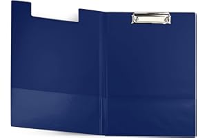 Netuno 1 teczka na deskę z klipsem A4 z klipsem, ciemnoniebieska, DIN A4 z pokrywką, deska do pisania z metalowym zaciskiem, twarda płyta, tworzywo sztuczne, teczka do pisania, blok do pisania, DIN