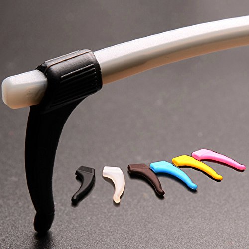 Mothca Anti Rutsch Brille Retainer für Sportbrille Brillen Sonnenbrille Zubehör Bequeme Gummi Glasses Spectacles Eyewear Rahmen Ear Ohr Grip Haken Hook Lock Anti slip Spitze Halter Tip Holder(Schwarz,M) - 5