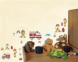 20-teiliges Feuerwehr im Einsatz Wandtattoo Set Kinderzimmer Babyzimmer in 5 Größen (2x21x34cm mehrfarbig) - 3