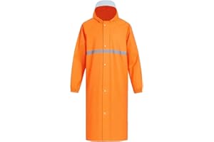 Fayemint Mantella Antipioggia, Mantella Antipioggia Unisex, Riutilizzabile Poncho Pioggia, con Strisce Riflettenti, per Escursionismo, Campeggio, Pesca (Arancia)