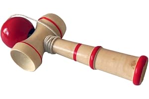 GENERIC Japanese Traditional Kendama Wooden Skill Toy Educational Game for Kids Hand Eye Coordination Training (Red, One Size)