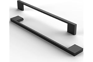 FURNIWARE 10 Pack Cabinet Pull,Matt Black Cabinet Handles,Hardware Drawer Pulls,Solid Aluminum Kitchen Cabinet Door Handles Pull-192mm(7.6 Inch) Hole Center