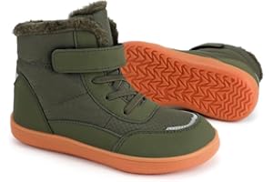 Dinint Kinder Winter Barfußschuhe Jungen Mädchen Rutschfest Schneestiefel mit Breite Zehenbox Kinder Outdoor Winterschuhe Gr.25-36