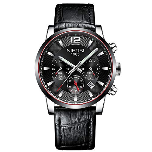 Reloj para Hombres, Smiler+ Reloj de Cuarzo analógico de Cuero de los Hombres de los Relojes Reloj de los Hombres Fecha de la Moda Ocasional Reloj de Pulsera Impermeable Reloj Deportivo