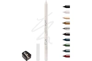 LESTPOLA Weißer Gel Eyeliner Wasserfest, Creme Matt White Kajalstift, Lang Anhaltend, Wischfeste Eyelinerstift Kosmetik mit Anspitzer, Leichte Anwendung, Starke Farbkraft, Geeignet für Empfindliche Augen-02