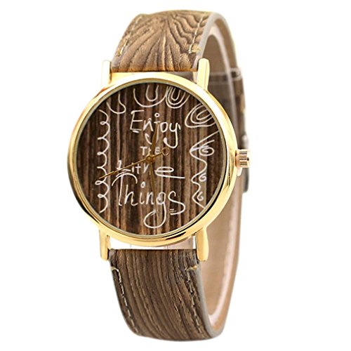 Preisvergleich Produktbild Hunpta Mode Frauen Leder Band Analog Quarz Bewegung Armbanduhr (B)