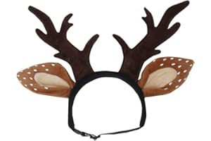 POPETPOP Dog Christmas Headband Reindeer Antlers Headwear Xmas Party Cosplay Puppy Costume Hairs Grooming Cap (Size S)