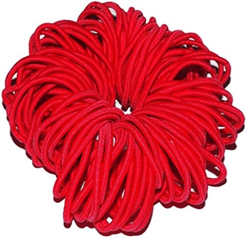 Livecity Kids Girls Thick Endless Snag Free Hair Elastics Bobbles Bands Hoops 50Pcs/Lot (Red)