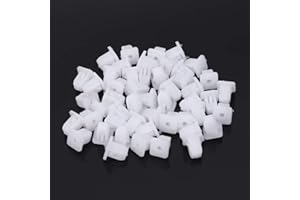 ZOUXO FATTERYU 50 Piezas Blanco Cuadrado Coche Cuerpo plástico Push Pin Rivet Fasteners Trim Molding Clip