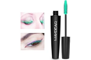 Maydear Rímel resistente al agua, duradero, a prueba de manchas, voluminoso y encantador- verde claro