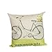 Produktbild prettymeet Baumwolle Leinen Kissenbezug Vintage Fahrrad Überwurf Kissenbezüge Räder Bike, quadratisch 45,7 x 45,7 cm 2 bunte