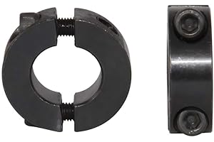 AZSSMUK Two-Piece Clamping Collar, Black Oxide Plating, 7/8" Bore Size, 1-5/8" OD, With 1/4-28 Set Screw