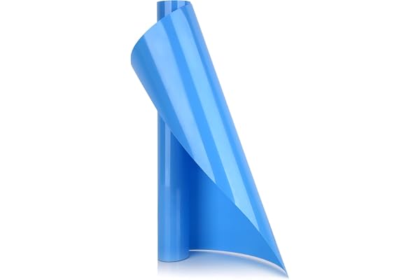 YURROAD Flex Thermocollant Bleu Lac, 100cm X 30cm Rouleau Flex Thermocollant Vinyle Transfert de Chaleur, Flex Thermocollant pour Tissu, T-shirts, Vêtements, Vinyle Thermocollant Bleu Lac