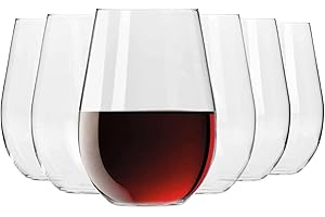 ‎KROSNO KROSNO Duże Białe Kieliszki do Wina Czerwonego, Bez Nóżki | Zestaw 6 Kieliszków | 580 Ml | Kolekcja Harmony | Idealne do Domu, Restauracji i na Przyjęcia | Można Myć w Zmywarce