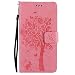 Produktbild LG V20 Hülle, Chreey Prägung [Katze Baum] Muster PU Leder Hülle Flip Case Wallet Cover mit Kartenschlitz Handyhülle Etui Schutztasche [Rosa]