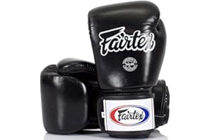 Fairtex Gants de boxe, BGV-1, noirs, pour MMA, Muay Thai, boxe thaïlandaise