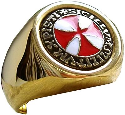 Attractive Signet Templier Enamelled Steel Size 61 (Size T)