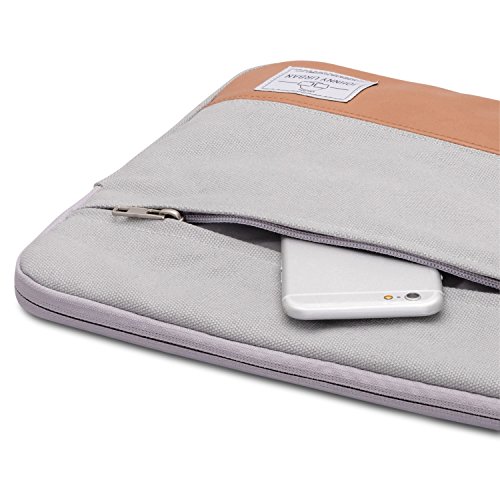 Johnny Urban Canvas Laptop Sleeve 15 – 15.6 Zoll Grau – Schutzhülle für 15 – 15.6 Zoll Laptops von Dell Samsung HP ASUS Acer Sony uvm. – Laptophülle Laptoptasche Notebook Tasche aus Baumwoll Canvas - 6